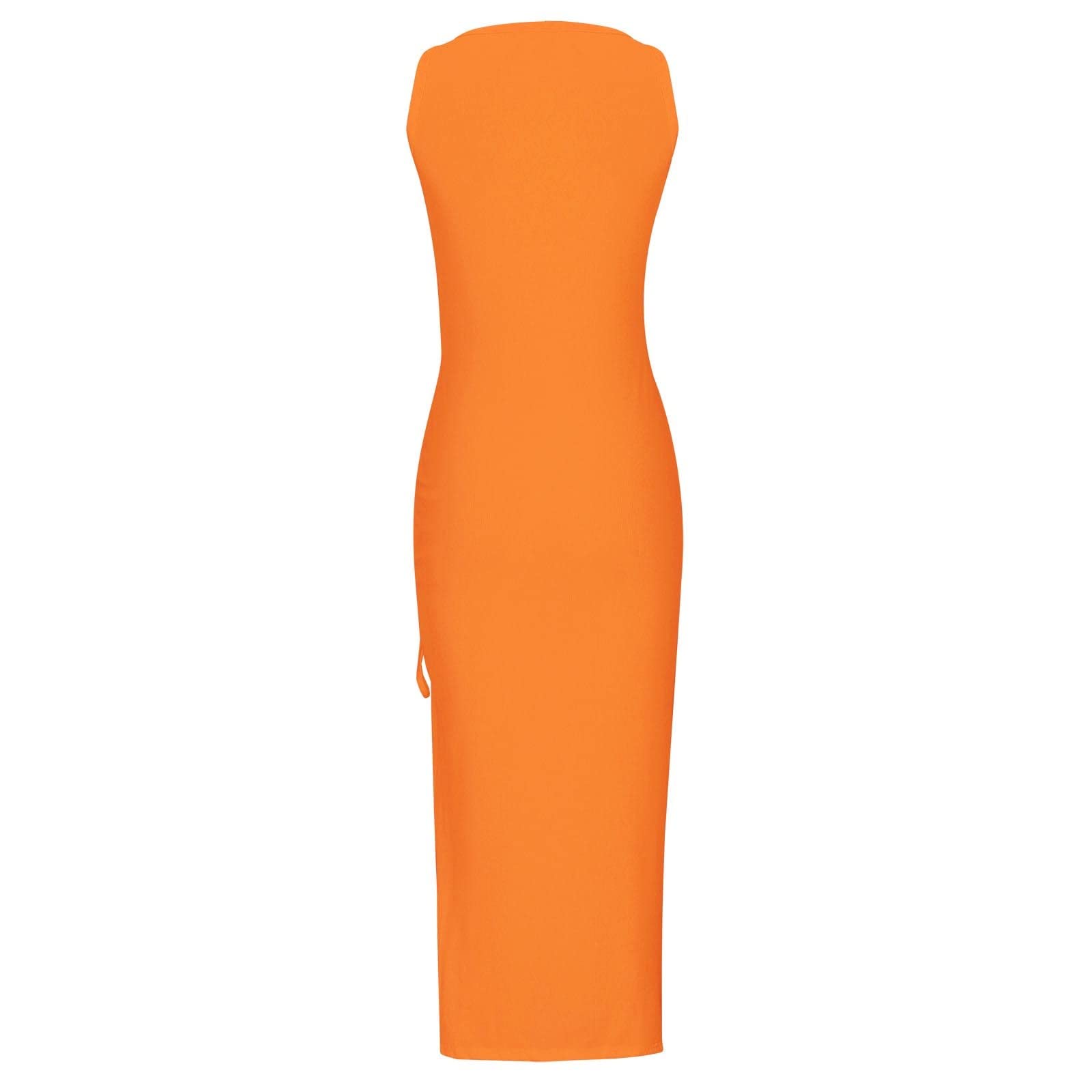 Party Kleid Damen - Damen-Sommerkleider FüR Frauen Sexy äRmelloses Figurbetontes Maxikleid Mit Seitlichem Schlitz LäSsiges Gerafftes Strick-Tank-Strand-Sonnenkleid Kleider Mit ÄRmel Damen