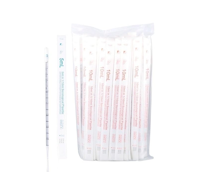 25/50er Set Einweg Serologische Pipetten Steril Graduierte Kunststoffpipetten PS für Labor Flüssigkeitstransfer 1–50ml(50ml(25pcs))
