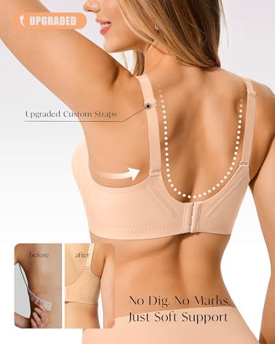 LetsJoli Jelly Bras for Women No Underwire Deep V Supportive Wireless Bra — view 3