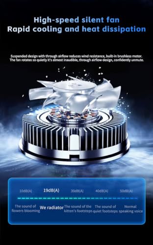 Image of Cubonic SL70 12W Magnetic Cell Phone Cooler, RGB Phone Cooling Fan Portable, LED Display Lightweight, 3 Gear Speed(Ai, P1, P2), Phone Radiator with Larger Cooling Area for Phone /Tablet /IPad (Black)