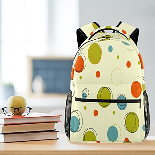 Sac à dos pour étudiant multicolore à motifs géométriques avec poches - 6