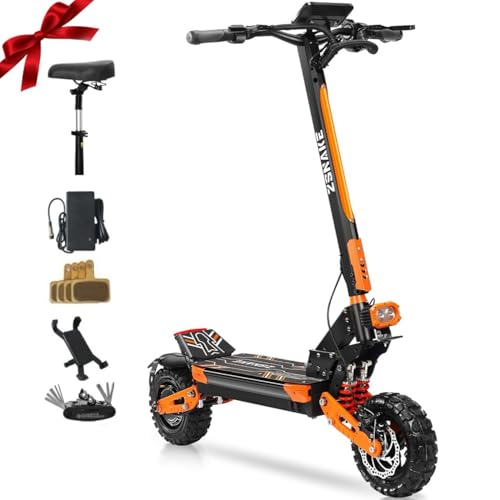 Adults Electric Scooter 60V/2800W High Power Motor 60V 18Ah Battery Up to 33 MPH& 35 Miles Range11 Off-Road Tires Disk Brake Folding Sports Electric Scooter for Teens Daily Commuting (UL 2272tested)
