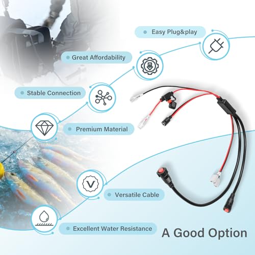Image of Upgrade 010-12676-40 Replace for Garmin All-in-One Power Cable For Used with Summit Ice Fishing Shuttle Compatible with Panoptix LiveScope System Panoptix PS22 transducer ECHOMAP Chartplotter
