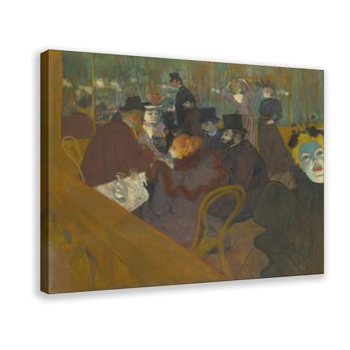 Impression sur toile Moulin Rouge Toulouse Lautrec grand format 61x91 cm pour déco murale
