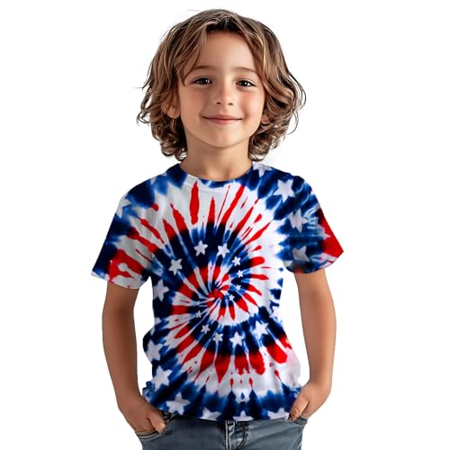 Image of Kids Tie Dye Shirt for Boys Girls Children Tie-Dye Hippes Tshirt Short Sleeve Tee Shirt for Todder