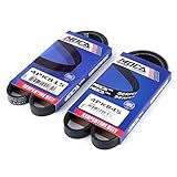 MOCA 4PK815 4PK845 EPDM Serpentine Belts Professional V-Ribbed Belt Fit 2001-2011 for Hyundai Accent 1.6L & 2006-2011 for Kia Rio 1.6L 1599CC l4 Gas DOHC Naturally Aspirated