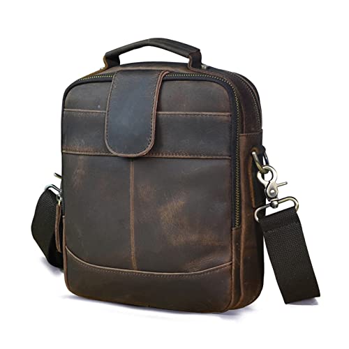 Mens Genuine Leather Sling Messenger Shoulder Cross body University Satchel Bag Tote Business Briefcase3