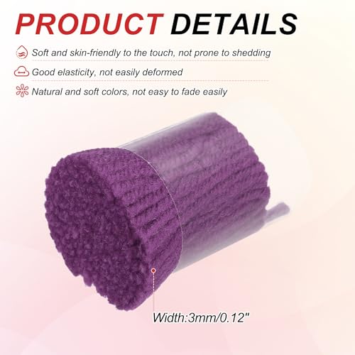 Image of MECCANIXITY 15 Rolls Latch Hook Yarn, 3mm Dark Purple Latch Hook Kit Yarn Precut Hook Rugs Making Crochet Bundles for Rug Adults Beginners Tapestry DIY Craft