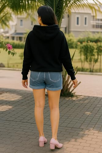 Image of Women Sweatshirt with Hoodies, Hooded Neck Regular Fit Long Sleeve Womens,Solid Hooded Cotton Fleece for Women