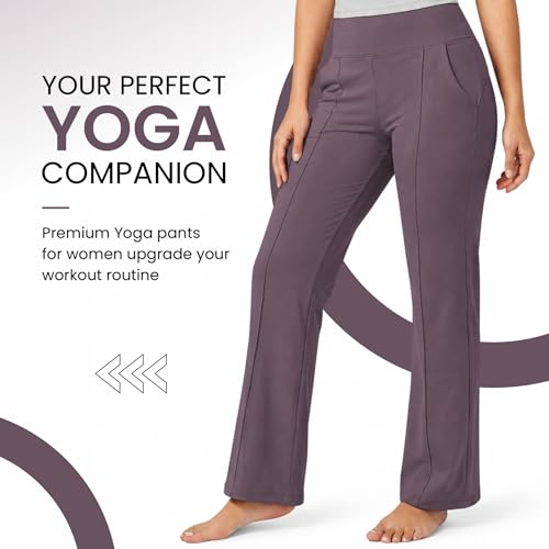 Image of NINQ Women High Waist Flare Pants Lite Regular | Smart Casual Korean Trouser for Office Wear, Gym, Sports, Travel & Daily Styling