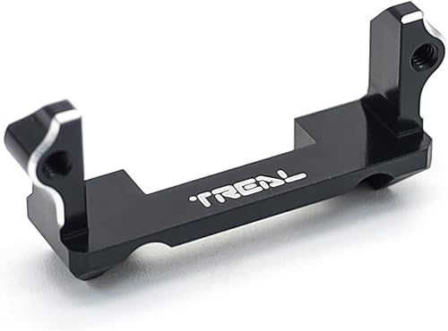 TREAL Alu #7075 - Soporte servo de dirección para FMS FCX24 Power Wagon Mud Racer 1:24 (negro)