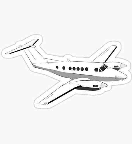 Beechcraft King Air 200 - Corporate Business Transport Turboprop Aircraft - Sticker Graphic - Auto, Wall, Laptop, Cell, Truck Sticker for Windows, Cars, Trucks