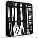 Produktbild Barbecue Cutlery Case - 16 Piece Stainless Steel Grillbesteck: BBQ Spatula.Barbecue Tongs, Fork, Barbecue Accessoryand Grill Brush Incl.Corn Fork, Carry Bag