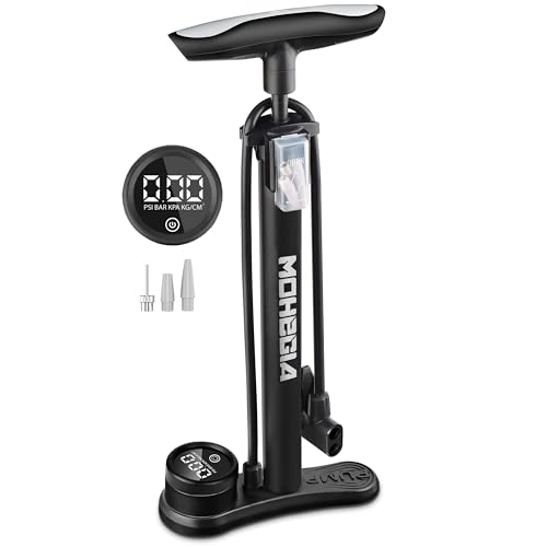 MOHEGIA Bike Floor Pump with Digital Gauge: Bicycle Tire Pump with High Pressure...