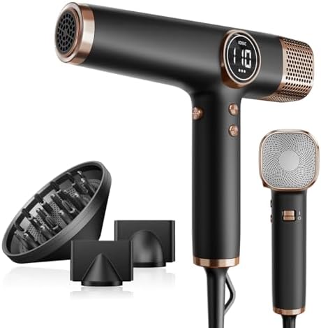 Faszin Hair Dryer, Lightweight Hairdryer with 110,000 RPM High Sp...