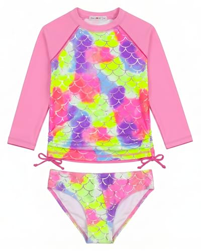 Image of weVSwe Girls Rash Guard Set 2-Piece UPF 50+ Sun Protection Swimsuit 2T-14 Years