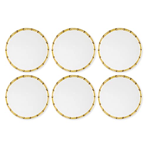 Upware Melamine Dinner Plate Set Of 6, Bpa-Free Dishwasher Safe Round Plates Dinner Dishes For Main Course, Pasta, And Salad, 11 Inch Dinner Plates (Bamboo) #TOP6