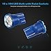 Partsam T10 194 168 LED Dash Instrument Light Bulbs Blue with Twist Lock Socket, Super Bright T10 Instrument Panel Gauge Cluster Dashboard Lights Bulbs 12V 6-2835-SMD LED Chipset, 10Pcs/Set