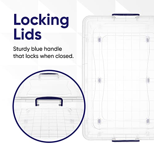 Image of Superio Storage Bins with Lids, Clear Plastic Containers for Organizing, Stackable Totes, BPA Free, Odor Free, Organizer Boxes for Home, and Dorm (4 Pack, 60 Quart)