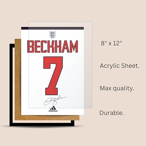Image of Posternet David Beckham Wall Poster Frames | 8x12 inch | World Cup special signed Jerseys Series | Hanging Wall Artwork Frames for Living Room, Bedroom, Office and Etc
