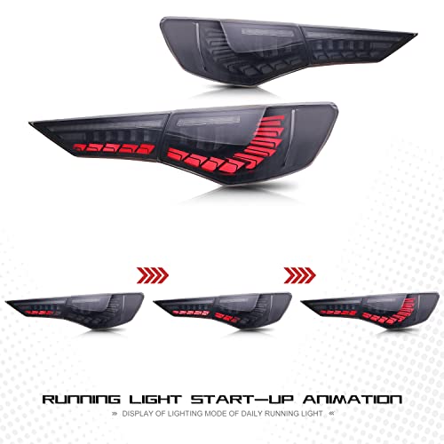 Inginuity Time Led Tail Lights For Nissan Sentra 2020 2021 2022 Black Rear Lamps Blue Start-Up Animation Assembly #TOP4