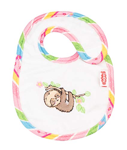 Bavoir pour poupée Heless 979 motif paresseux en peluche de taille 38 à 45 cm