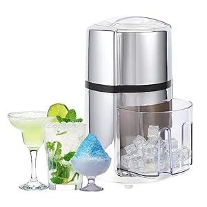 Manual Ice Crusher, Ice Crusher with Stainless Steel Rotary Blade, Hand Crank Ice Crusher Portable Cocktails Ice Cube Crushed Shaved Ice Crusher