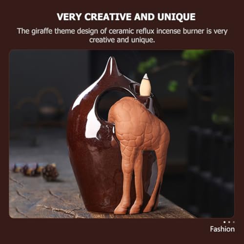 Brûleur de parfum girafe en céramique cascade pour aromathérapie artisanale