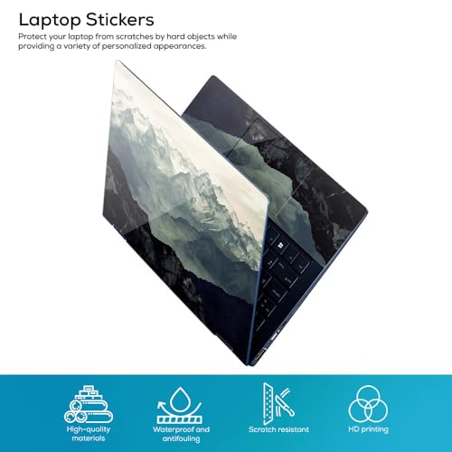 Image of Galaxsia Hilly Scene Top+Wrist Pad Vinyl Laptop Skin /Sticker /Cover Upto 15.6 Inches Laptops Laminated-Removable-HD Quality Compatible for Hp-Dell-Sony-Lenovo-Asus etc.(15x10 Inches)