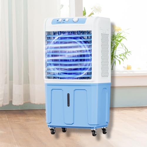 Enfriador de aire portátil de 40 L con hielo, oscilante 120°, silencioso <40 dB, control remoto, 3 velocidades, eficiencia energética para uso en oficina y patio