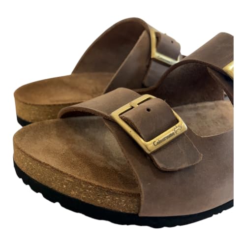 Image of Heritage - Premium Leather Two-Strap Comfort Sandal | Genuine Leather | Brown | UK 4-9 (EU 37-43)