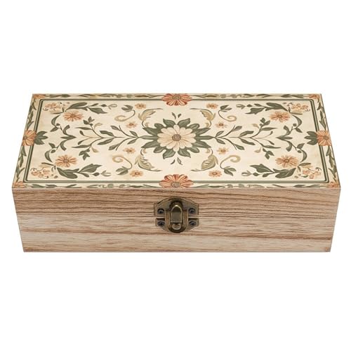 Boho Floral Wooden Storage Box (7.9' X 3.9' X...
