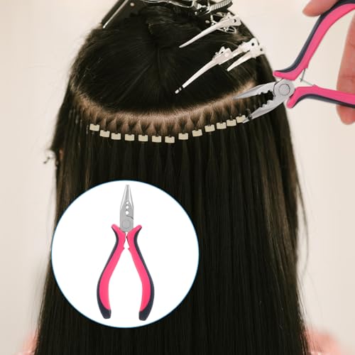 JJUNW Haarverlängerungs Zange, Mini-Haarverlängerungswerkzeug, Microring Hair Zangen Zange für dreadlocks extension Extensions Zubehör für Haar oder Feder Erweiterungen (1pc)