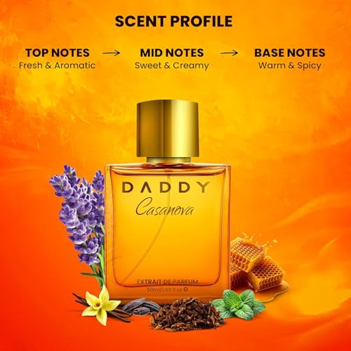 Image of Casanova Extrait De Parfum for Men | Premium Long Lasting Perfume with Honey, Tobacco, Vanilla & Aromatic Notes | Sweet Spicy Masculine Fragrance | Up to 12+ Hours | 50 ML