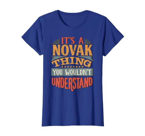 Novak Name T-Shirt, Women, Royal Blue, Large