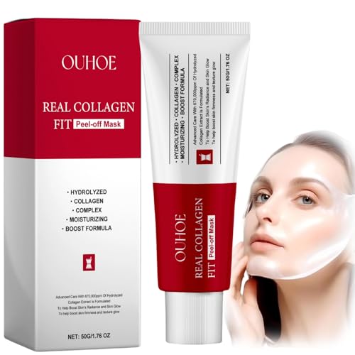 Real Collagen Fit Peel-Off Facial Mask,Collagen Night Wrapping Mask,Collagen Peel-Off Facial Mask,Korean Collagen Face Mask,Facial Mask,Peel-Off Face Masks,Collagen Mask,Face Mask Peel-Off,50g