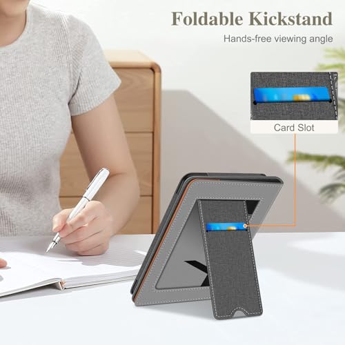 Image of Fintie Case for 7 inch /6.8 inch Kindle Paperwhite(12th /11th Generation-2024 /2021) and Kindle Colorsoft Signature Edition -Slim Foldable Stand Cover Auto Wake /Sleep for Paperwhite 2024, Denim Gray