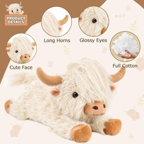 Image of Highland Cow Heating Pad for Period Cramps, Heated Plush Stuffed Animals | Menstrual Pain Relief Portable Electric Heat Pad,Teen Girl Gifts Trendy Stuff,Gift for Women Teenage Girls Highlandcow Lovers