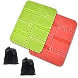 AUBEY 2er Thermo Sitzkissen Outdoor Faltbar, Sitzunterlage Outdoor Kinder Sitzmatte, Wasserdicht Spielplatz Matte, Wander Jagd Zubehör Garten Stadion Hunting Camping (Rot und Grün)