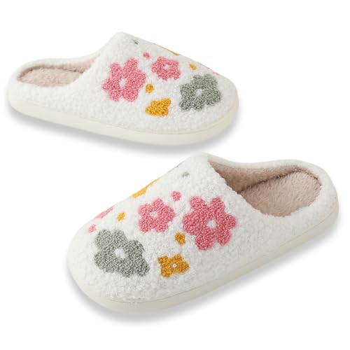Image of Comfy Elastic Slippers for Women Men,Memory Foam Soft Plush House Slippers | halloween & christmas Fuzzy Slippers, Holiday Retro House Shoes, Indoor & Outdoor,Warm Winter Footwear