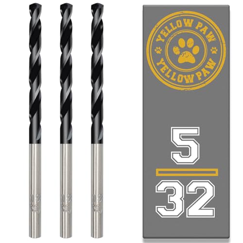 5/32 Inch Drill Bit (3 Pack) Industrial Grade M35 Cobalt Titanium Aluminum Nitrite - 5/32 Diameter & Total Length of 3-1/2 with Working Length of 2 Easily Drill Into Metal Steel & Aluminum