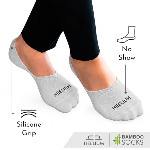 Image of HEELIUM Bamboo No Show Socks for Men | Odour Free & Breathable | 3X Softer Than Cotton Socks | Low Cut Socks | Size (UK 6-10)