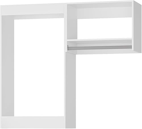 Miniatura 8 de Sistema modular de armario, sistema organizador de armario de 43 pulgadas de ancho con colgar, torre de almacenamiento de armario de madera para