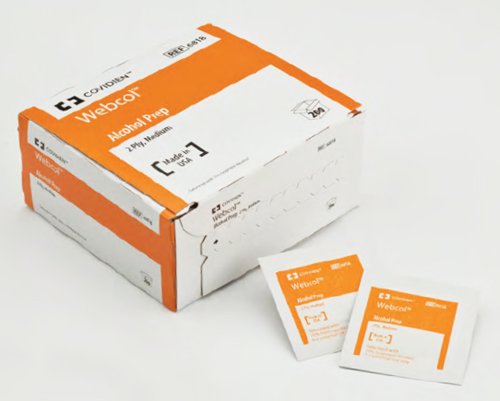 COVIDIEN 6818 Webcol Alcohol Prep, Sterile, Medium, 2-Ply (Pack of 200)