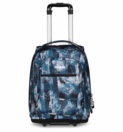 Invicta Trolley Scuola Bump, Blu, 2 In 1, Con Spallacci Uso Zaino, Doppio Scomparto Con Tasca Per Pc, Tasca Per Borraccia, Maxi Capienza 38 Lt, Scuola
