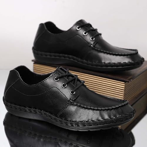 Men's Casual Loafers Fashion Leather Business Office Formal Driving Walking Shoes Comfortable Non-Slip Lace Up Casual Sneakers2