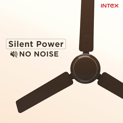 Image of Intex Aero Silk 1200MM Ceiling Fan 3 Blade 380 RPM | High Speed Motor 210 CMM | Air Delivery 50W Low Power Double Ball Bearing | Rust Proof Alluminium Blade 24 Month Warranty (Smoke Brown)