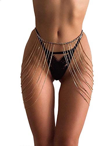 Sethain Sexy Cristal Chaîne de corps argent Strass Bikini Chaînes de taille Sandbeach Accessoires de bijoux pour femmes et filles Cover