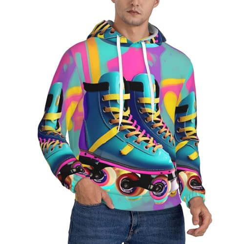 Sweat à capuche rétro coloré patins à roulettes homme le cadeau décontracté parfait