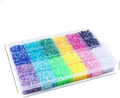 Promotion Resin Rhinestone Mix Color and Size Round Flatback Glue On Stones for DIY Nail Art - (Style A, Color: 4MM 24 grids)